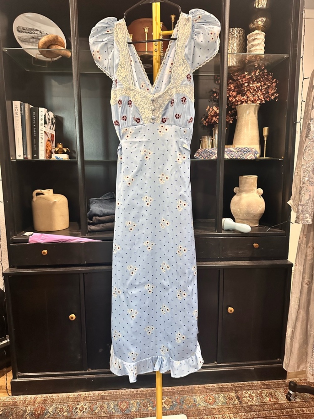 Free People have  Midi Dress with Lace V-Neck